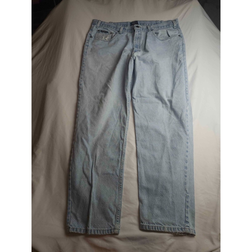 Perry Ellis America Jeans Mens Size 38x30 Light Wash Denim Straight Leg Vintage